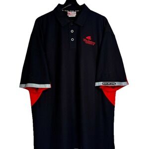 Chase Authentics Dale Earnhardt Jr Budweiser Racing Polo Shirt Mens XL Black Red